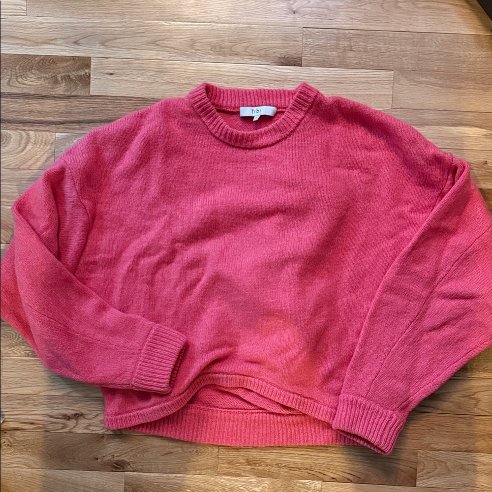 Tibi Vibrant Pink Crew Neck Sweater